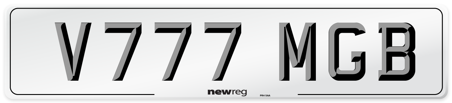 V777 MGB Number Plate from New Reg